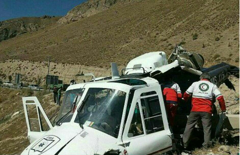 سقوط مرگبار بالگرد اورژانس مازندران +(تصویر)