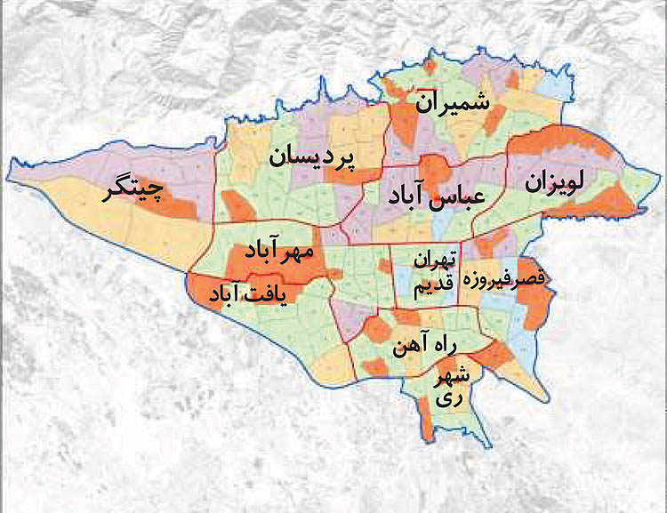 طرح تهران جدید با تقسیمات متفاوت منطقه ای تدوین شد+نقشه