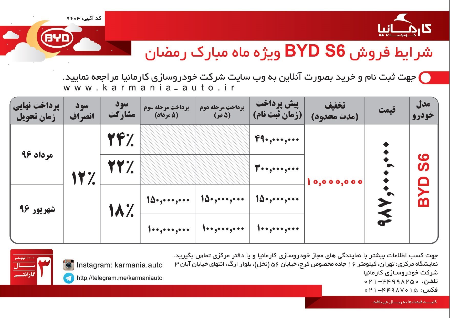 آغاز فروش BYD S6 ویژه ماه مبارک رمضان +جدول شرایط