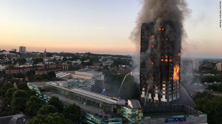 آتش سوزی مهیب در برج مسلمان نشین در لندن (+فیلم و عکس)
