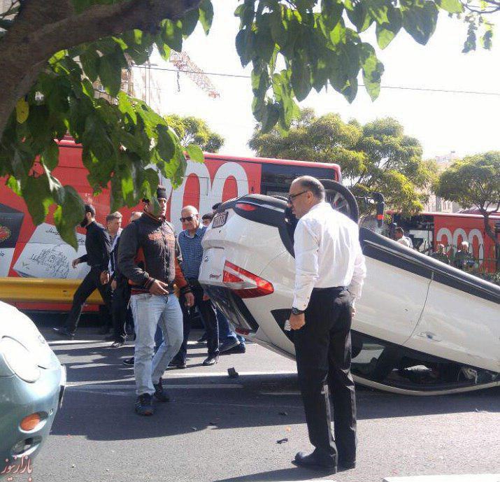 عکس: تصادف شدید در بزرگراه اشرفی اصفهانی تهران