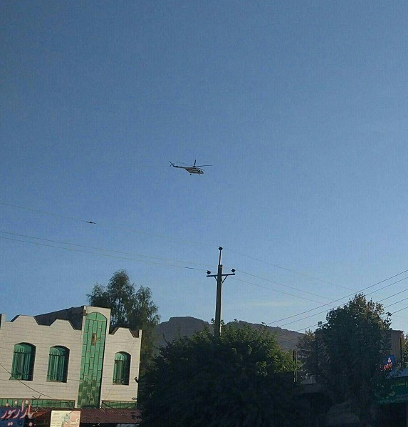 عکس: بالگردهای امدادی در راه سر پل زهاب