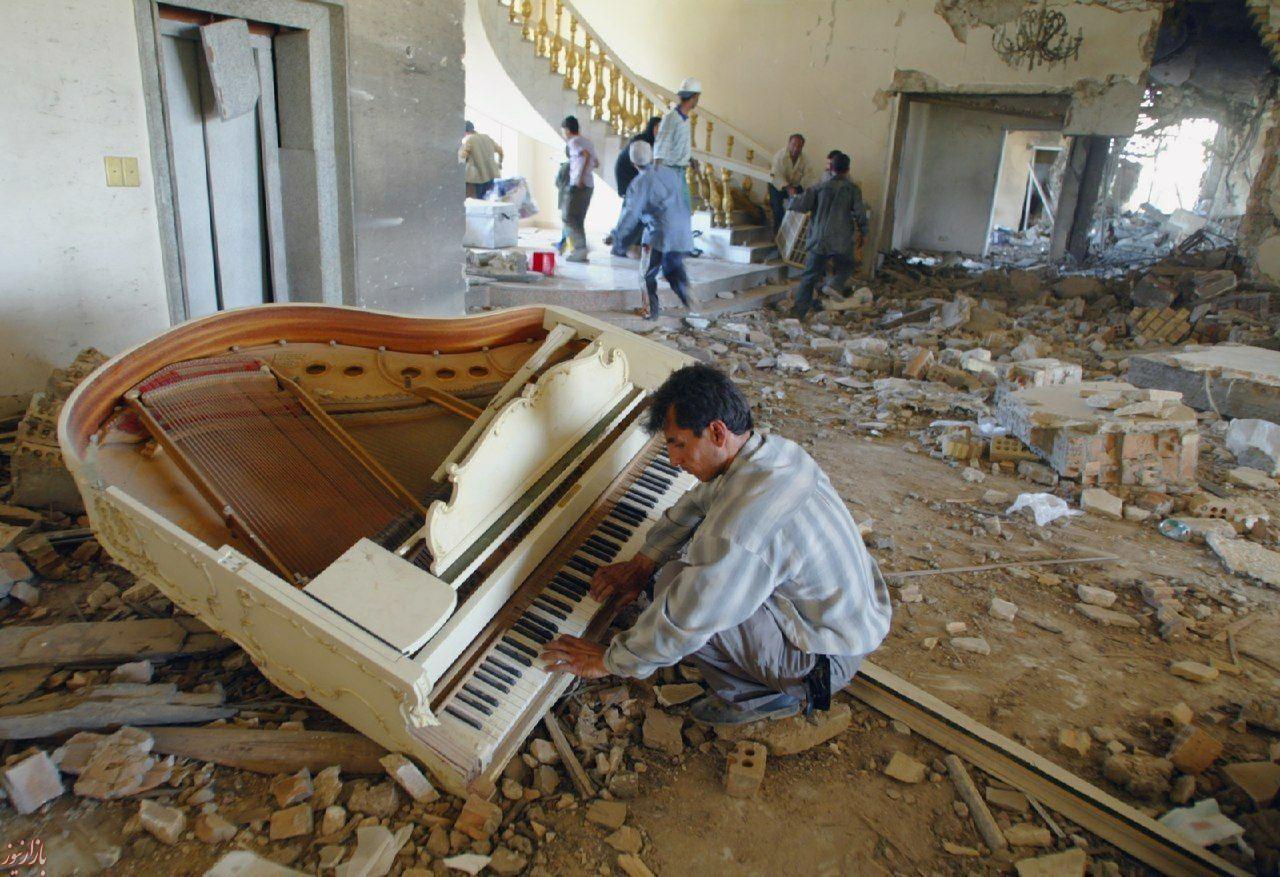 عکس: درد و دل های یک زلزله زده با پیانو