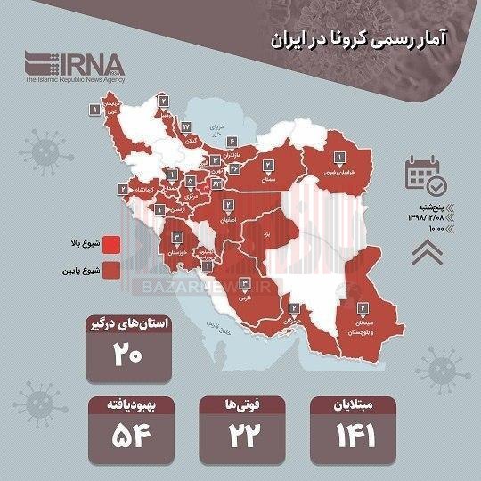 جدیدترین آمار کرونا در ایران