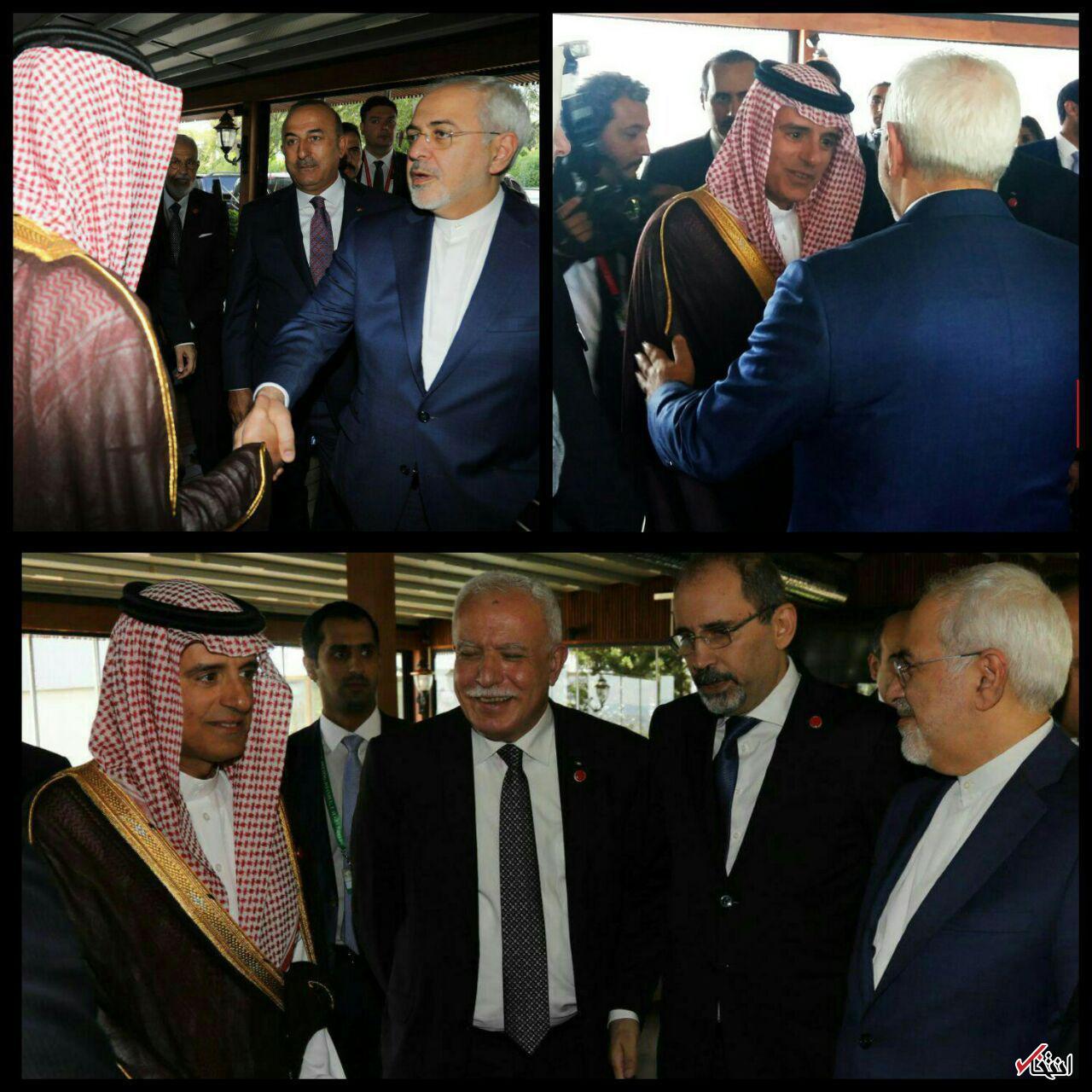 ظریف در آغوش وزیر خارجه عربستان/روابط تهران، ریاض رو به بهبودی