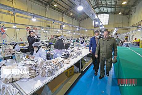 خطوط تولیدی مواد ضد عفونی کننده و ماسک‌های فیلتر دار در وزارت دفاع