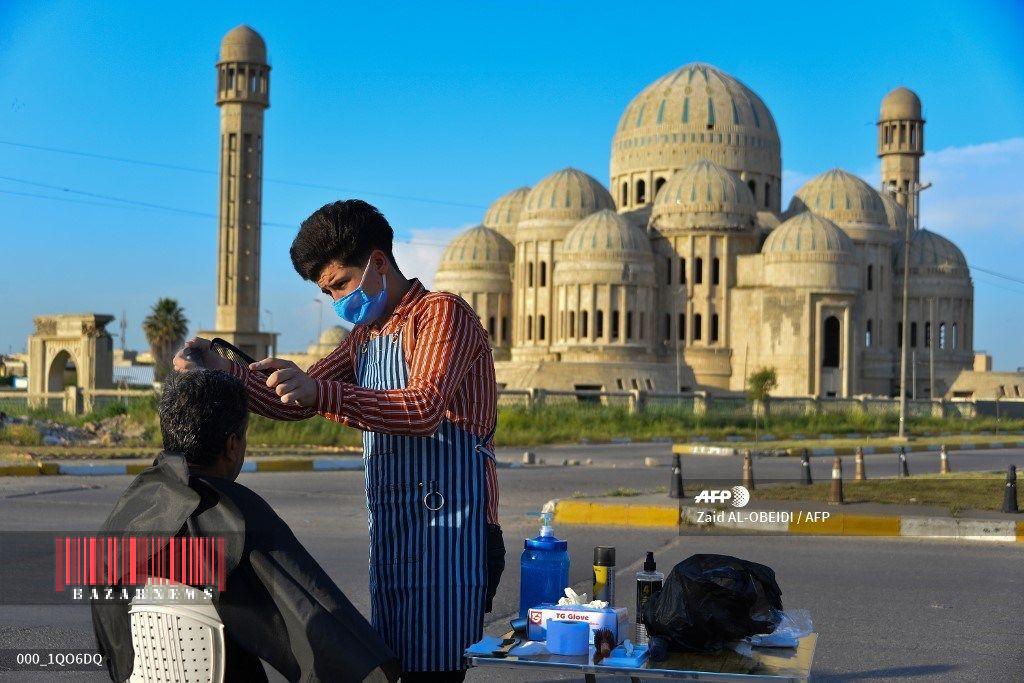 آرایشگر عراقی در دوران قرنطینه +عکس