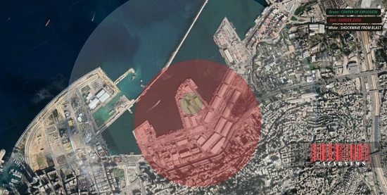 تصویر ماهواره‌ای از انفجار بیروت
