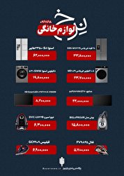 قیمت لوازم خانگی ایرانی در بازار چهارشنبه 18 بهمن+اینفوگرافیک